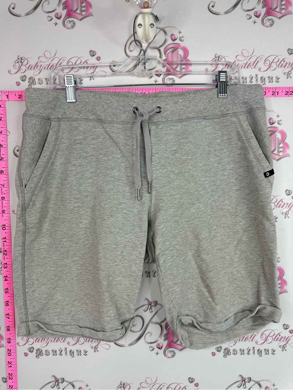 Hyba shorts long style Heather Gray Drawstring Athletic Shorts
